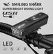 Фара USB "Smiling Shark" з індикацією заряда чорна