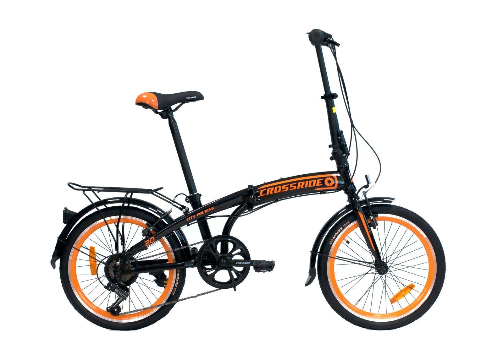 Велосипед City Folding Crossride 20" 12.5" 2025 Жовтогарячий
