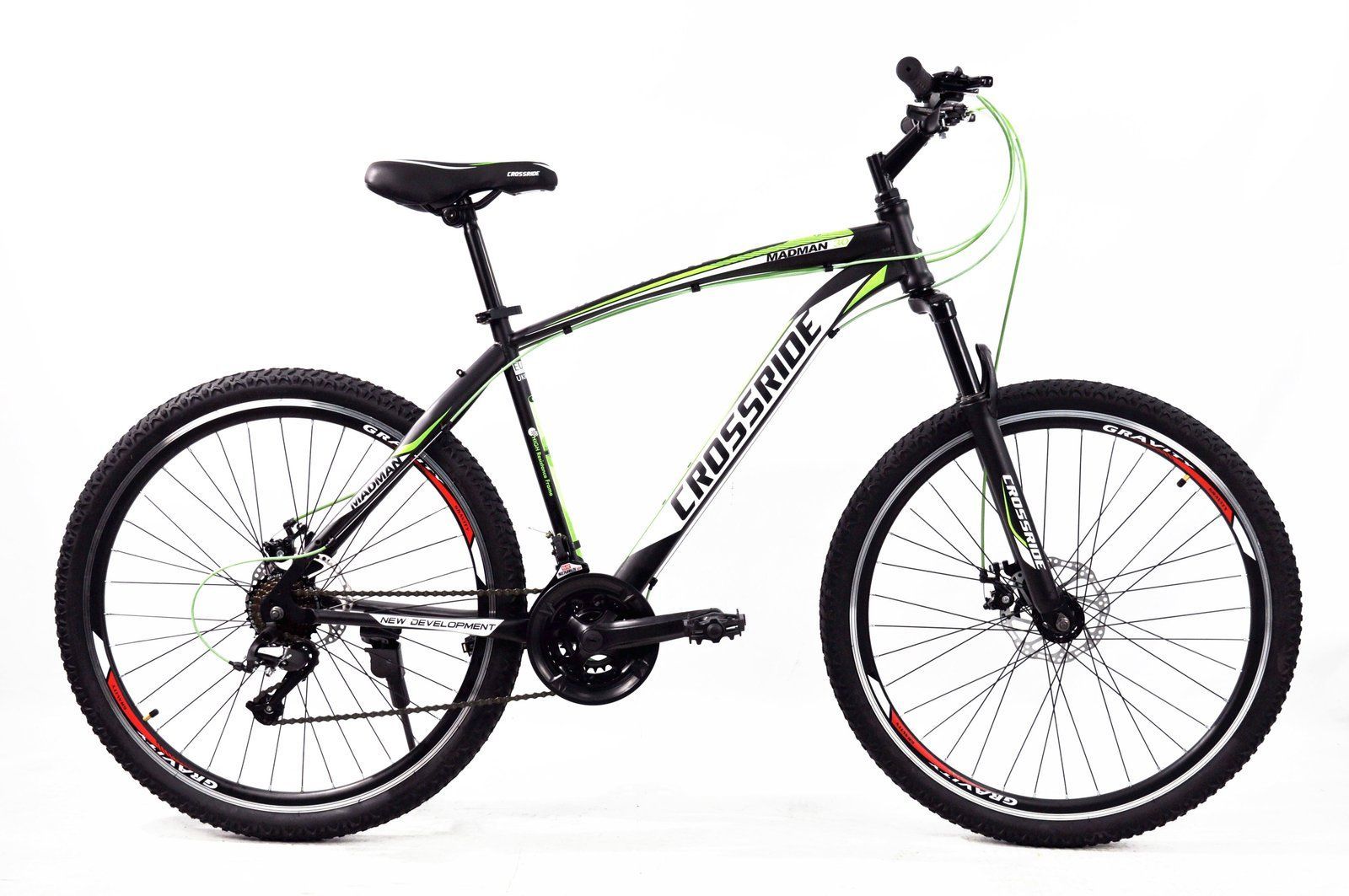 Велосипед Crossride MadMan 27,5" 17" 2025 чорно-зелений