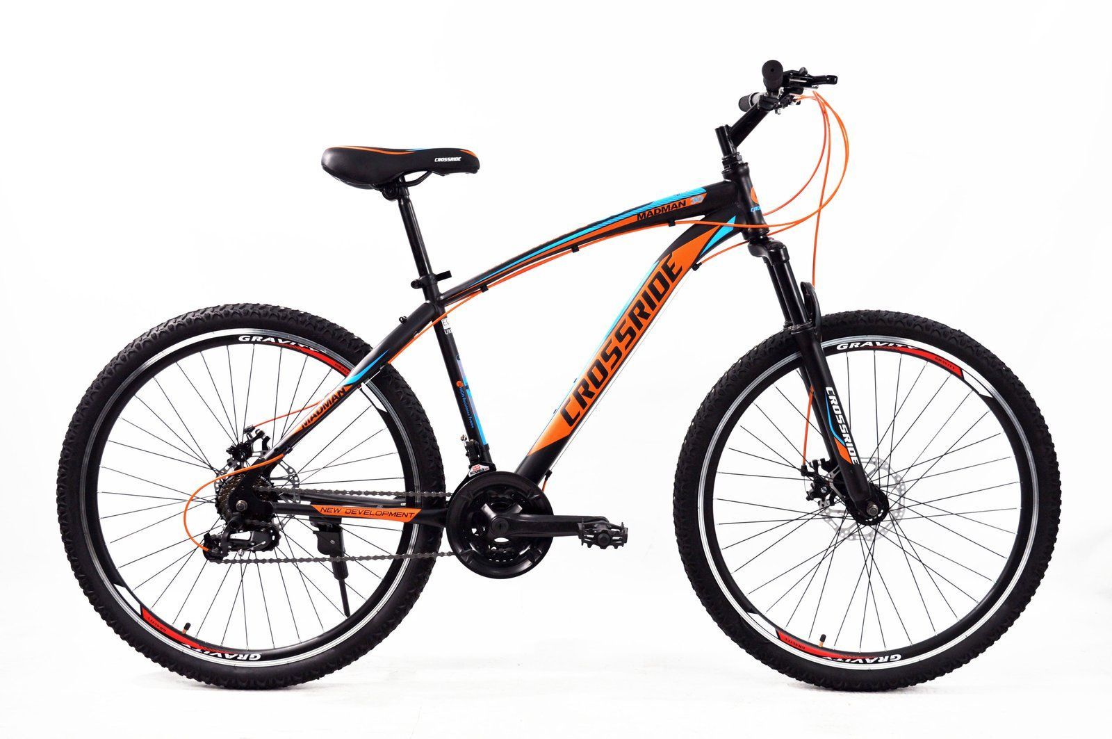 Велосипед Crossride MadMan 27,5" 19" 2025 чорно-помаранчевий