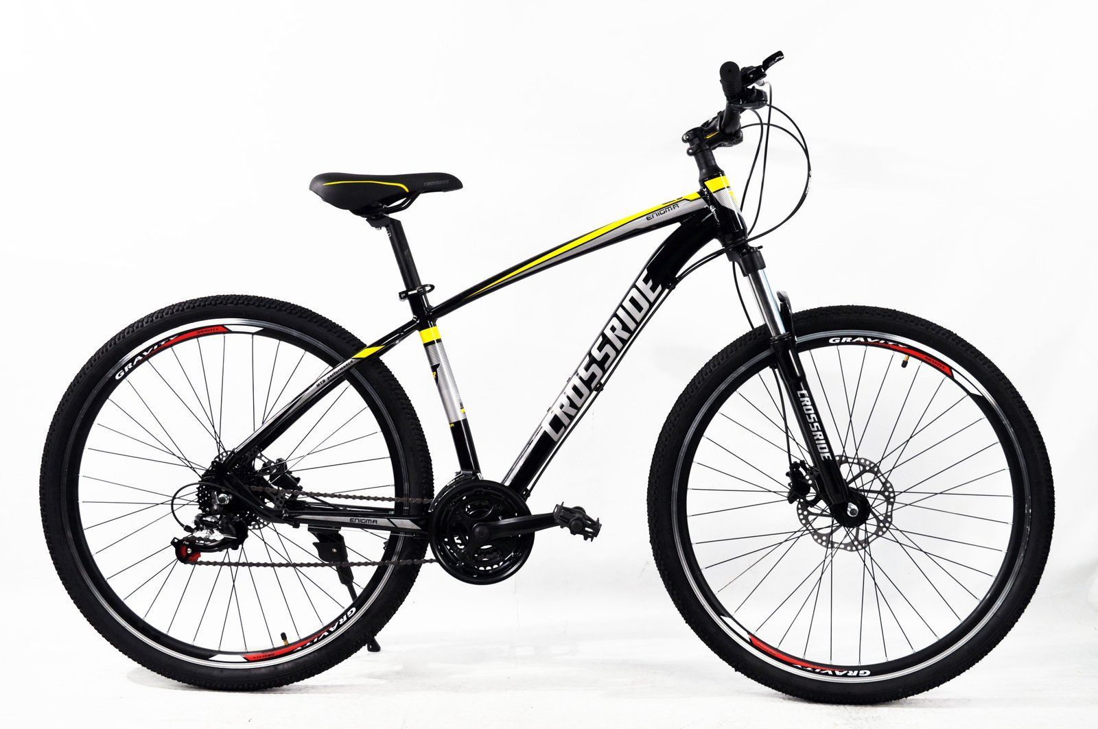 Горный велосипед Crossride Enigma 29" (gidro) 2026 чёрно-жёлтый + Подарунковий Набір