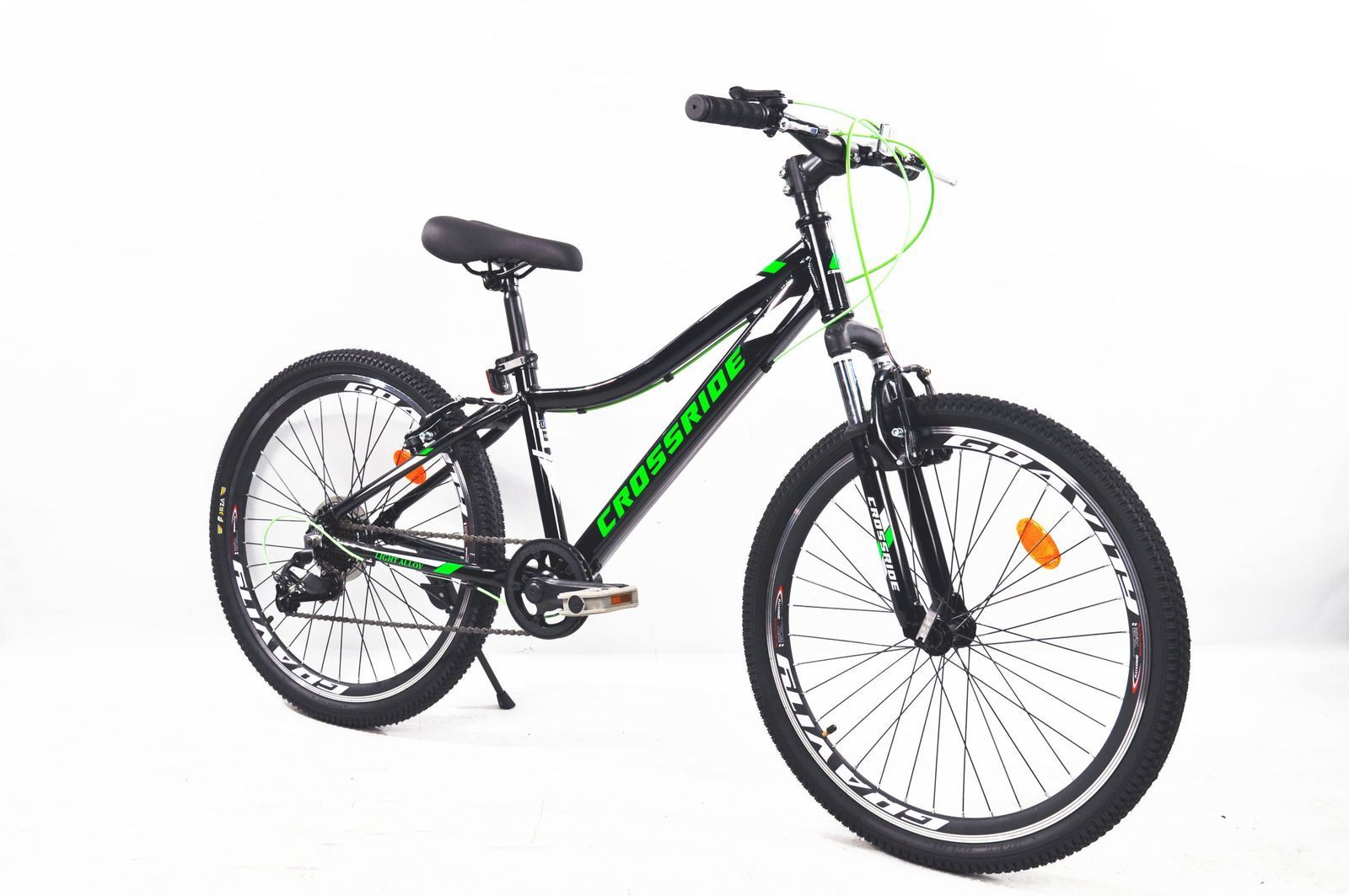 Гірський велосипед Crossride Cross 24" 2025 чорно-салатовий + подарунок