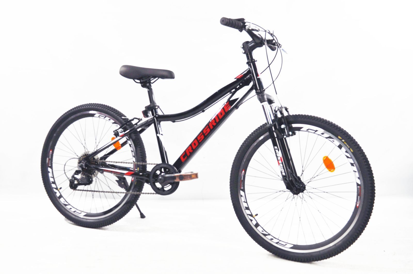 Гірський велосипед Crossride Cross 24" 2025 чорно-червоний + подарунок