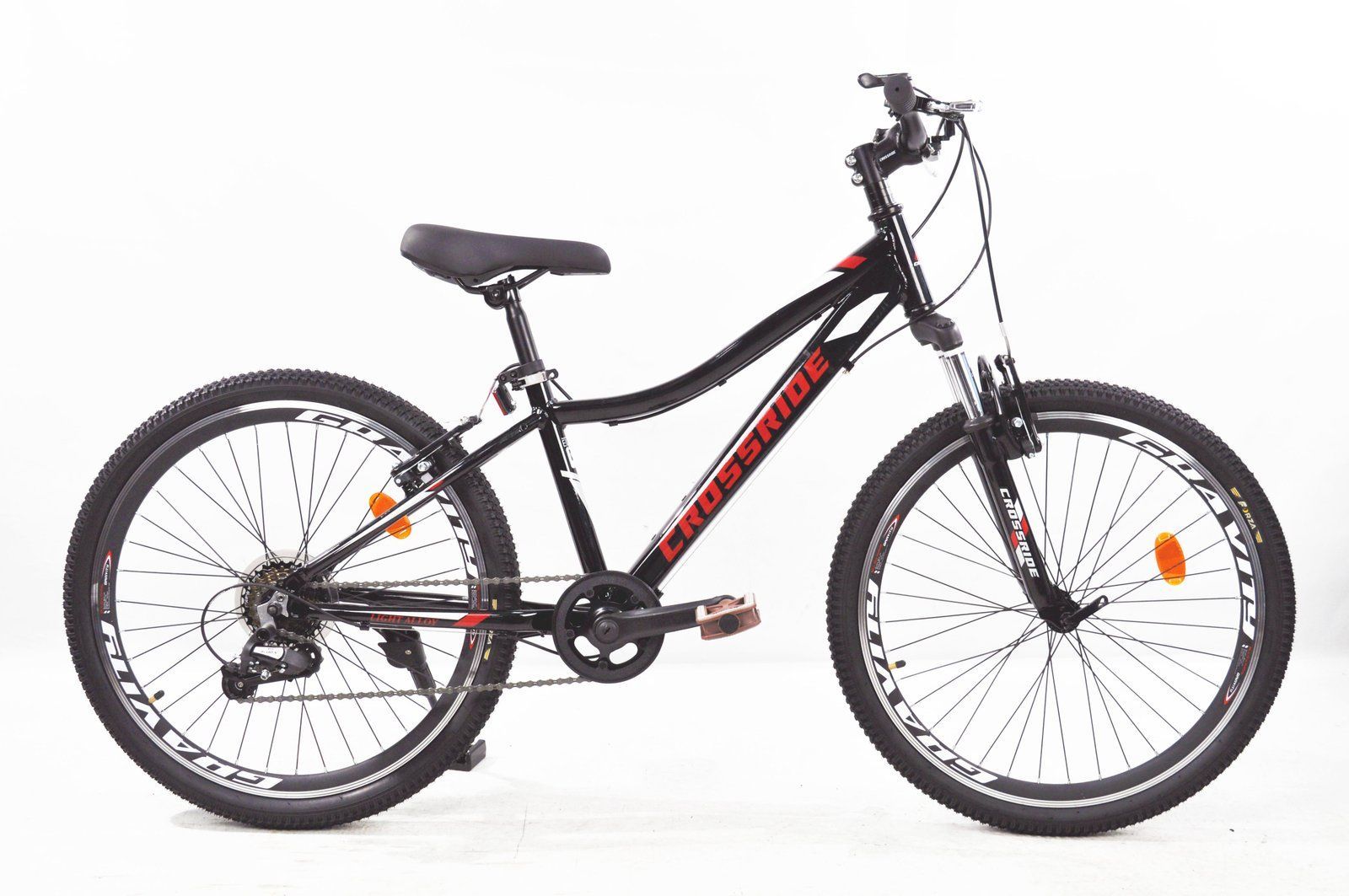 Гірський велосипед Crossride Cross 24" 2025 чорно-червоний + подарунок