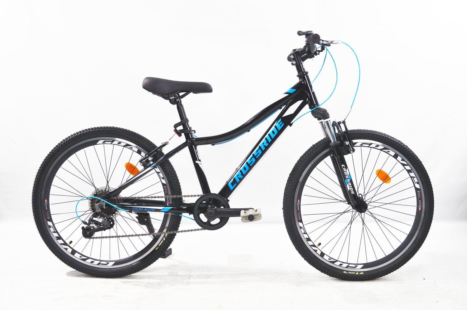 Гірський велосипед Crossride Cross 24" 2025 чорно-блакитний + подарунок