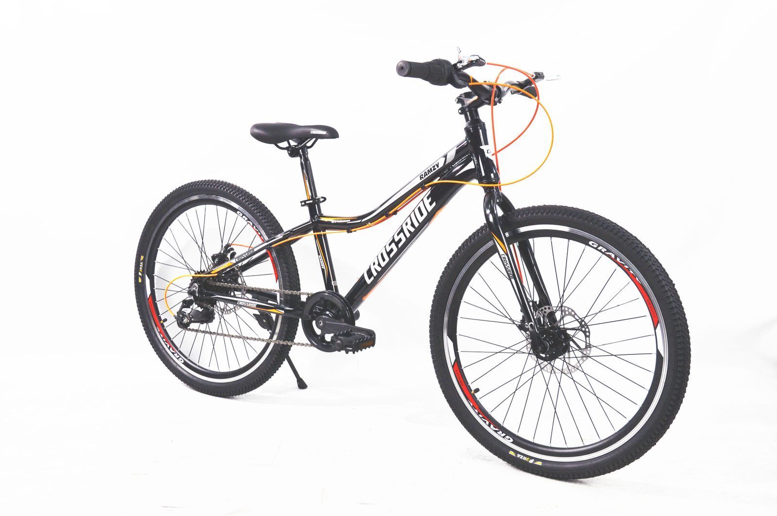 Гірський велосипед Crossride Ramzy 24" 2025 чорно-червоний + подарунок