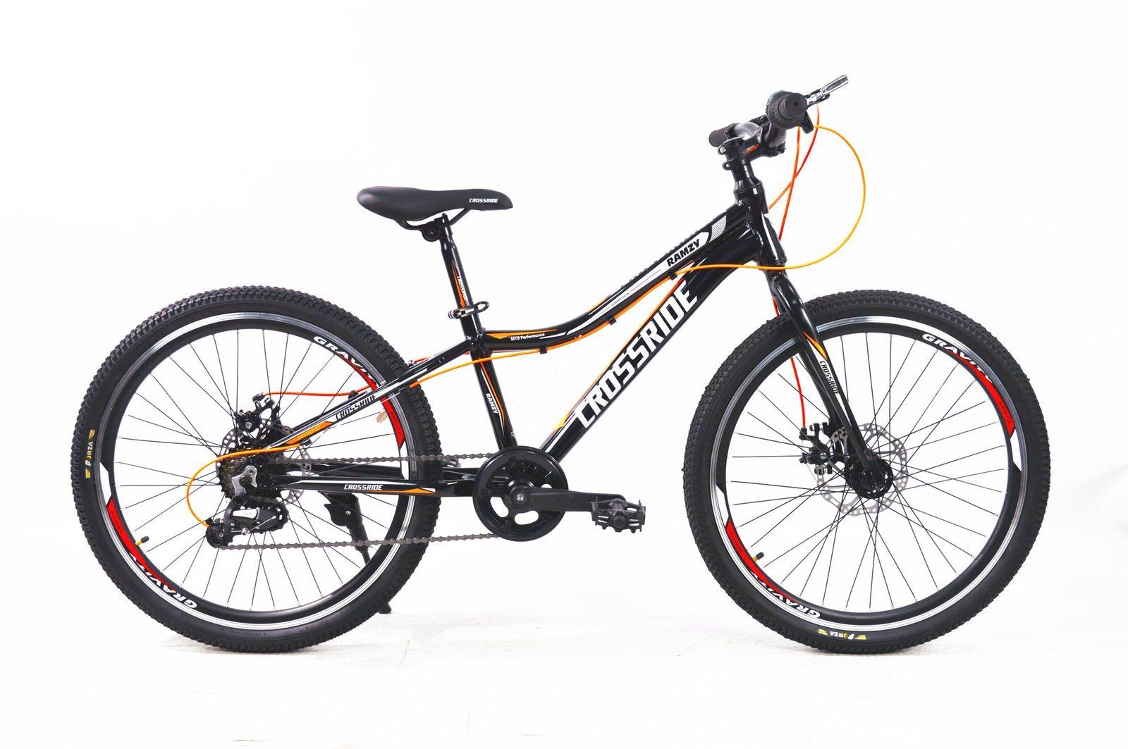 Гірський велосипед Crossride Ramzy 24" 2025 чорно-червоний + подарунок