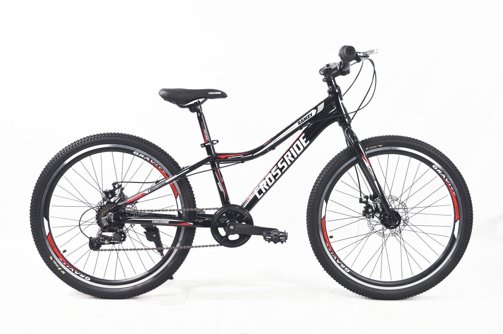 Гірський велосипед Crossride Ramzy 24" 2025 чорно-помаранчевий + подарунок