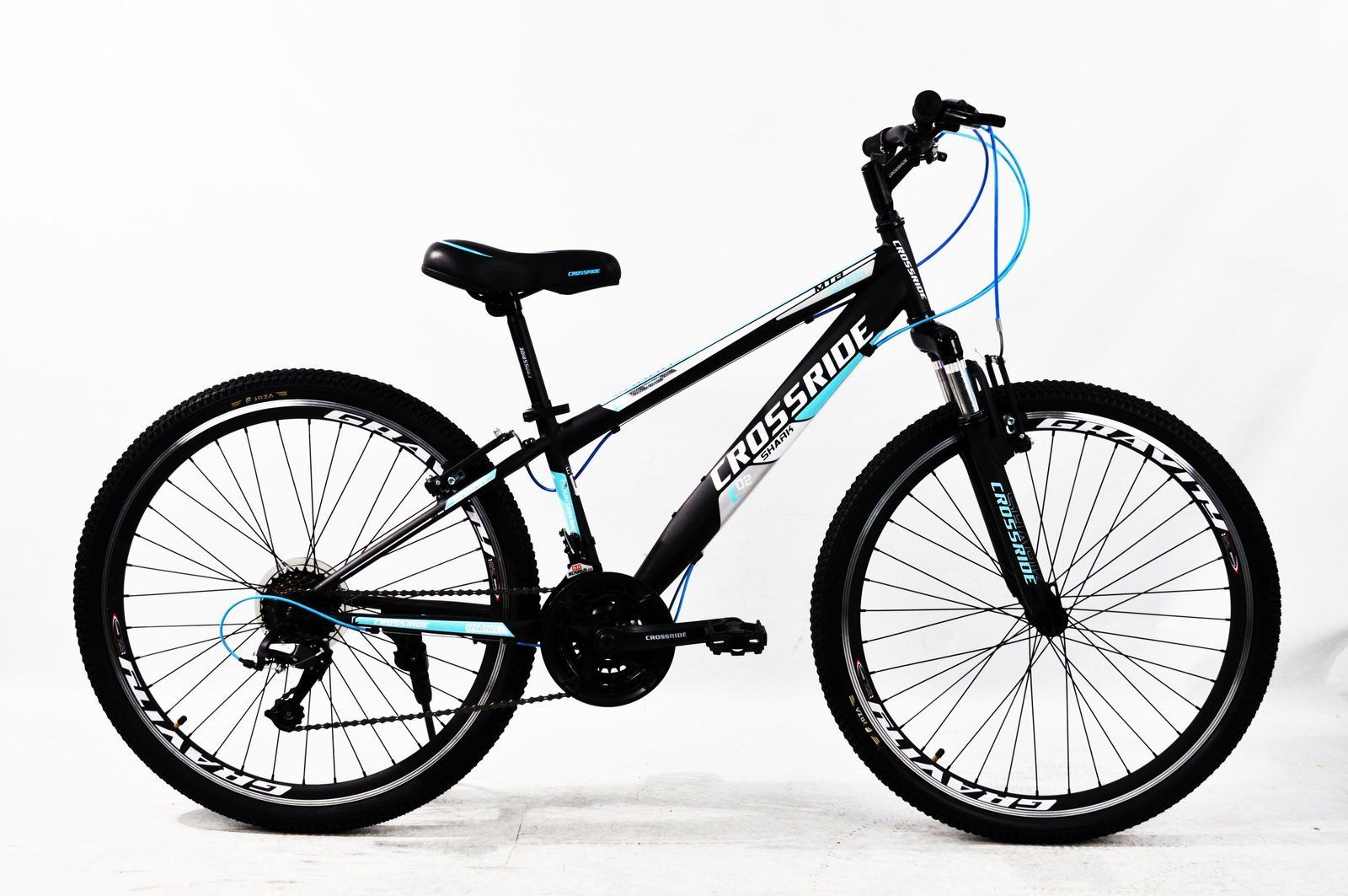 Велосипед Crossride Shark 24'' 2025 черно-синий + подарок